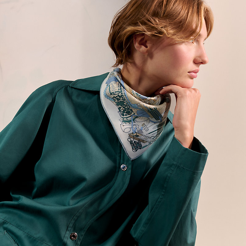 Les Tresors d'un Artiste scarf 45 - Blue | Hermès Mainland China